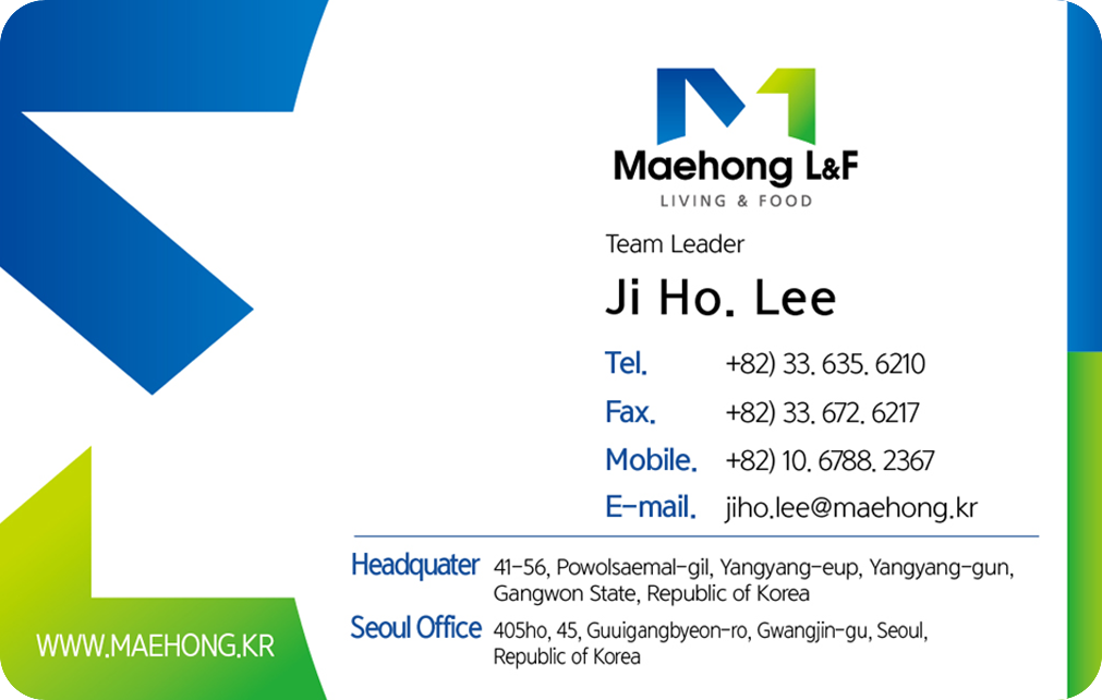 Ji Ho Lee business card (English)